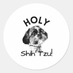 Adesivo Redondo Santo Shih Tzu! Camiseta de Cachorro Shih Tzu