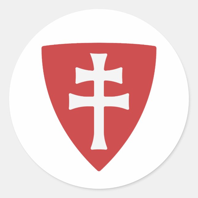 Adesivo Redondo santo stephen hungarian crus - símbolo hungário re (Frente)