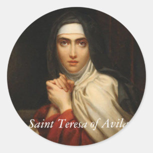 Adesivo Redondo Santo Teresa da freira carmelita de Avila