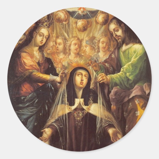 Adesivo Redondo santo teresa do cartão avila (Frente)