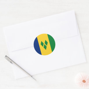 Adesivo Redondo Santo Vincent e Bandeira de Granadinas Vincy