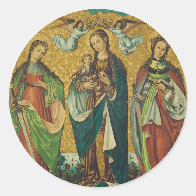 Adesivo Redondo Santos Perpétua e Felicidade (Frente)