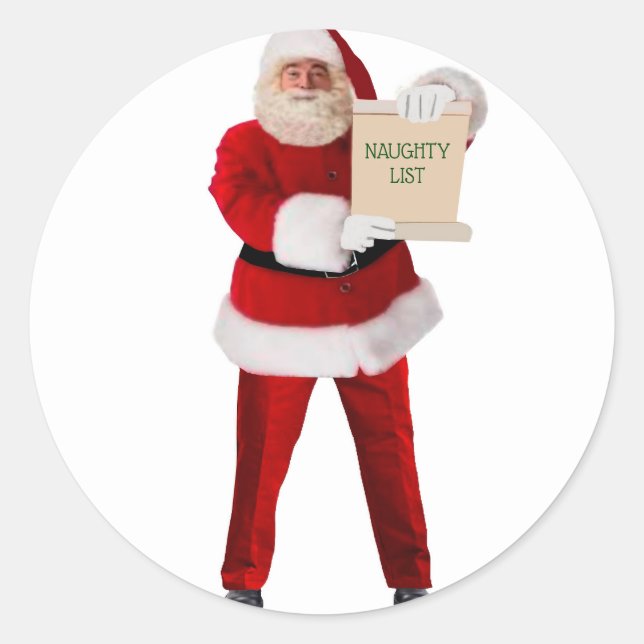 Adesivo Redondo Sant's Naughty List Round Envelope Seals (Frente)