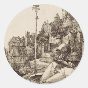 Adesivo Redondo São Antônio Lendo por Albrecht Durer