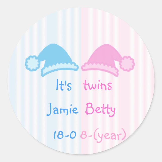 Adesivo Redondo São gêmeos. (Frente)