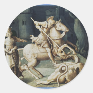 Adesivo Redondo São Jorge e o Dragão Grande Mártir