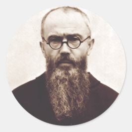 Adesivo Redondo São Maximiliano Kolbe padre católico polonês