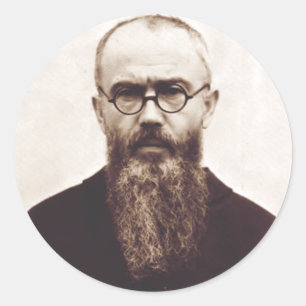 Adesivo Redondo São Maximiliano Kolbe padre católico polonês