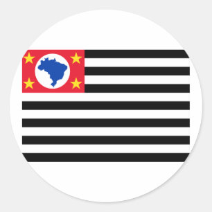 Adesivo Redondo São Paulo, bandeira de Brasil