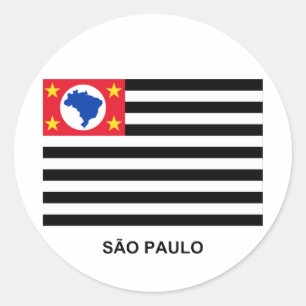 Adesivo Redondo São Paulo, bandeira de ondulação de Brasil