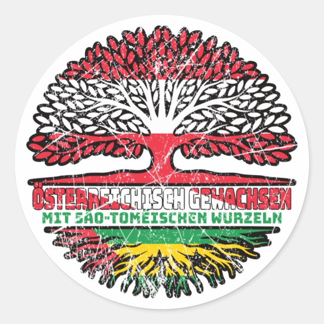 Adesivo Redondo São Tomé e Príncipe São Tomeisch Österreich (Frente)