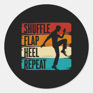 Adesivo Redondo Sapateado, Shuffle Flap Heel Repetir, Sapateador