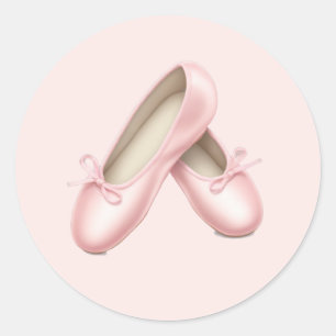 Adesivo Redondo Sapatilhas de Ballet Rosa Charmosas Emoji