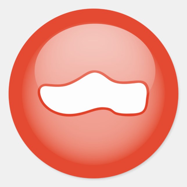 Adesivo Redondo Sapato de Madeira Holandês (Frente)