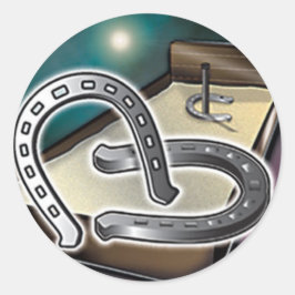 Adesivo Redondo Sapatos de Cavalo e Poço