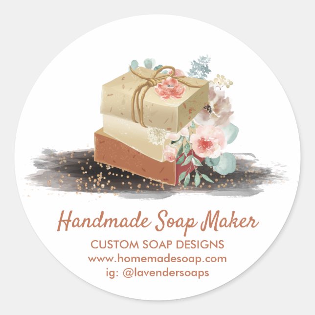 Adesivo Redondo Sapatos Homemade Natural Orgânico (Frente)