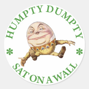 Adesivo Redondo Sápida Humpty Dumpty em uma Parede
