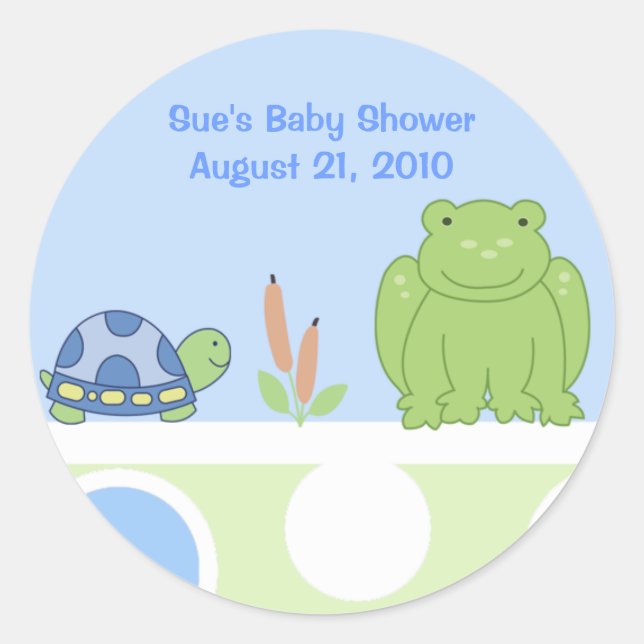 Adesivo Redondo Sapo Amigável e Autocolante (Frente)