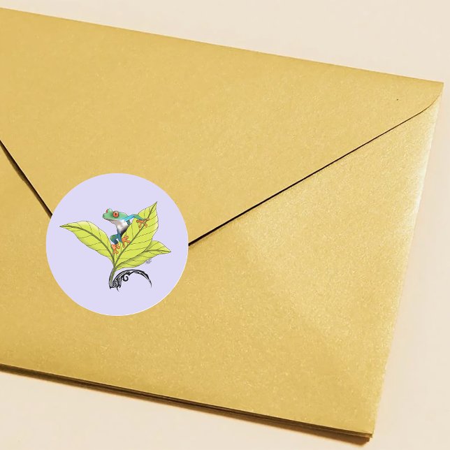 Adesivo Redondo Sapo de Árvore Vermelha (Criador carregado)