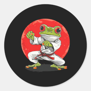Adesivo Redondo Sapo de Karatê Artes Marciais Sapo de Judô Sapo de