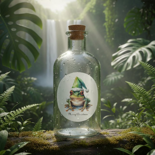 Adesivo Redondo Sapo de Natal, personalizado (Criador carregado)