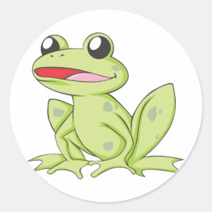 Adesivo Redondo Sapo de Touro Verde Cartoon