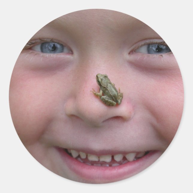 Adesivo Redondo Sapo Na Nose (Frente)