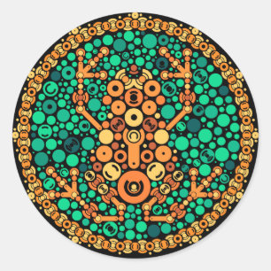 Adesivo Redondo Sapo sem fio, Teste de percepção de cor, preto