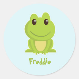 Adesivo Redondo Sapo verde em azul