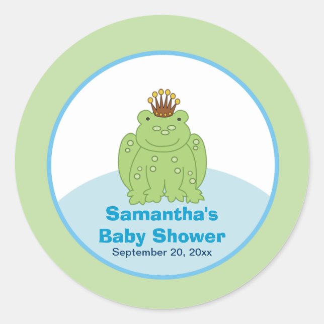 Adesivo Redondo Sapo Verde Príncipe redondo Vinheta personalizada (Frente)