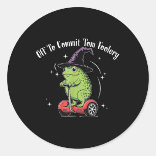 Adesivo Redondo Sapo Whimsical Para Cometer O Tom Foolery Para