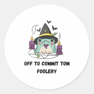 Adesivo Redondo Sapo Whimsical Para Cometer O Tom Foolery Para