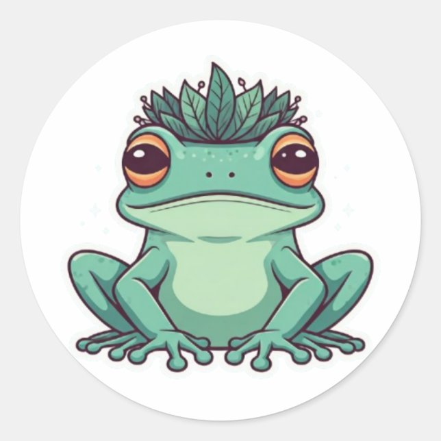Adesivo Redondo Sapo Whimsso Prince Sticker Design (Frente)