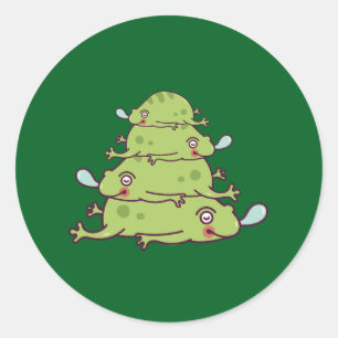 Adesivo Redondo Sapos engraçados modernos simplesmente clássicos