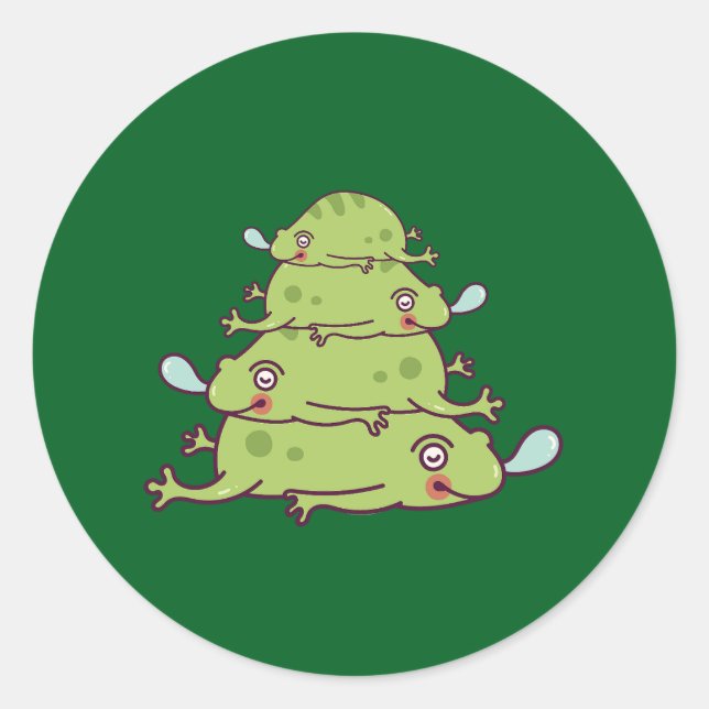 Adesivo Redondo Sapos engraçados modernos simplesmente clássicos (Frente)