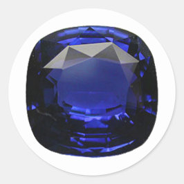Adesivo Redondo Sapphire cortado por uma almofada azul