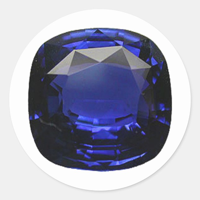 Adesivo Redondo Sapphire cortado por uma almofada azul (Frente)