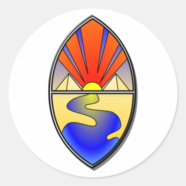 Adesivo Redondo Sapphire Current Lamen Sticker (Frente)