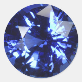 Adesivo Redondo Sapphire Dark Blue Gemstone setembro Birthstone