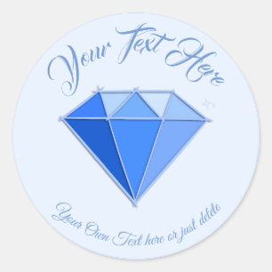 Adesivo Redondo Sapphire Gemstone. Jóias. 45 Aniversário de Casame