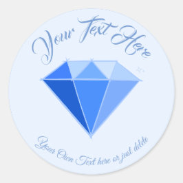 Adesivo Redondo Sapphire Gemstone. Jóias. 45 Aniversário de Casame