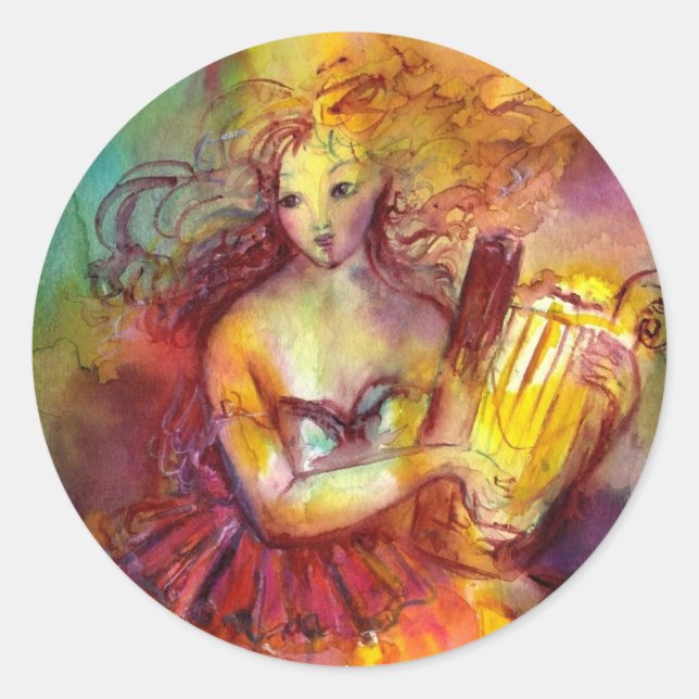 ADESIVO REDONDO SAPPHO, DANÇA, MÚSICA E POESIA (Frente)