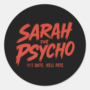 Adesivo Redondo Sarah, o Psycho Sticker