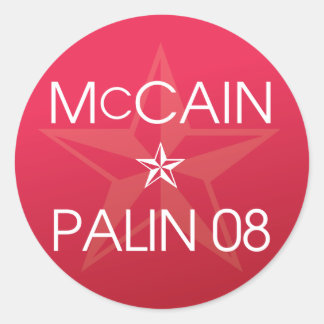 Adesivo Redondo Sarah Palin 2008