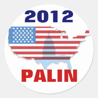 Adesivo Redondo Sarah Palin 2012 Sticker