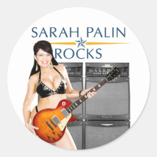 Adesivo Redondo Sarah Palin Rocks Stickers