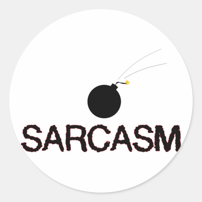 Adesivo Redondo Sarcasm Bombed (Frente)