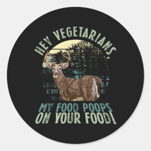 Adesivo Redondo Sarcasm Carnivore Anti-Vegan Carne Vegetal