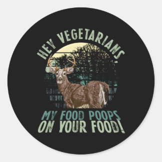 Adesivo Redondo Sarcasm Carnivore Anti-Vegan Carne Vegetal