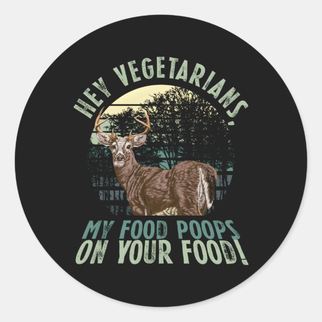 Adesivo Redondo Sarcasm Carnivore Anti-Vegan Carne Vegetal (Frente)